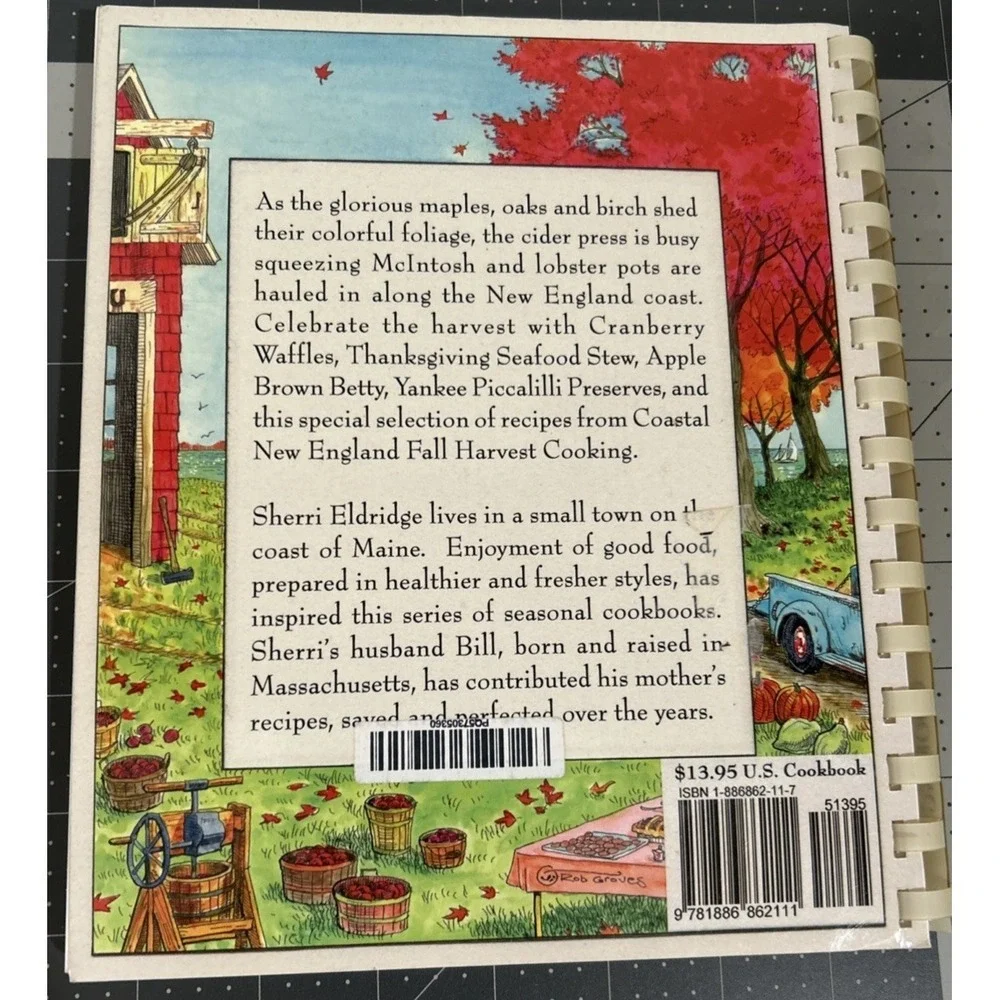 Coastal New England Fall Harvest COOKBOOK Plastic Comb Sherri‎ Eldridge